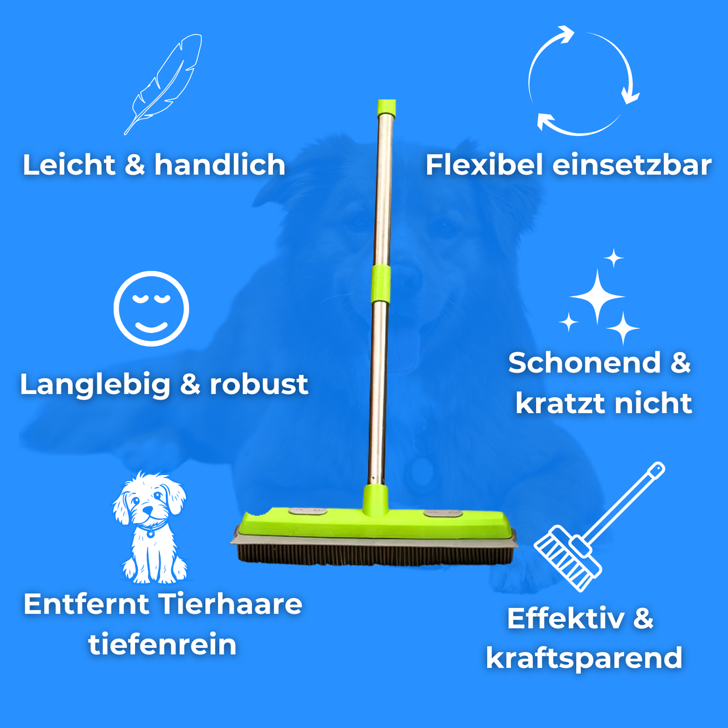 Pet Hair Broom – Tierhaare weg in Sekunden!